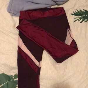 Burgundy Fabletics Compression Leggings Size S